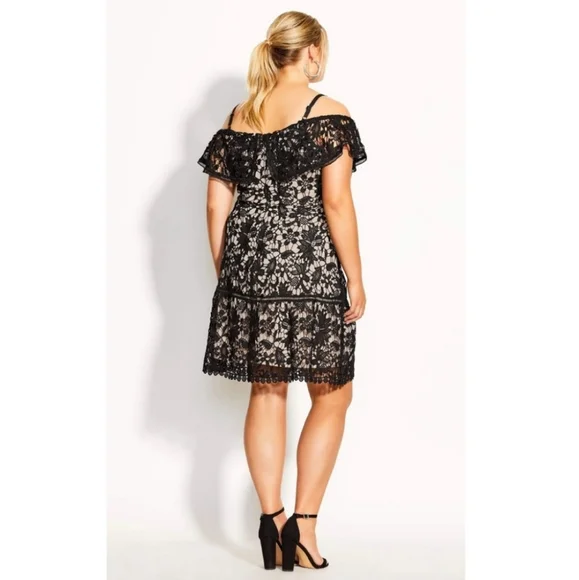 NWT CITY CHIC NUDE ILLUSION DRESS SZ. 24/XXL - Picture 2 of 5